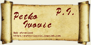Petko Ivović vizit kartica